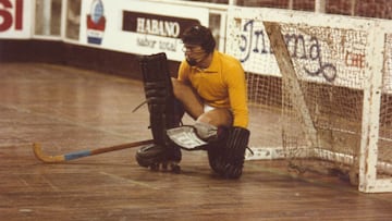 El portero de hockey patines Carlos Trullols, durante un partido.