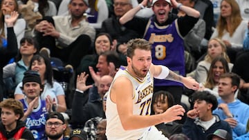 Luka Doncic, base de Los Angeles Lakers, durante el partido en Utah frente a los Jazz.