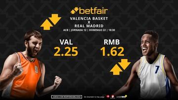 Valencia Basket vs. Real Madrid: horario, dónde ver, pronósticos, estadísticas y clasificación