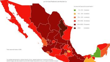 Mapa, muertes y casos de coronavirus en México por estados hoy 16 de octubre