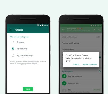 Nuevos ajustes de privacidad en los grupos de WhatsApp