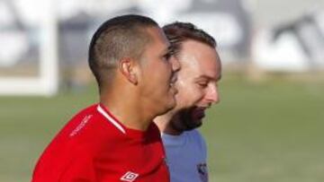 Maduro durante un entrenamiento del Sevilla.