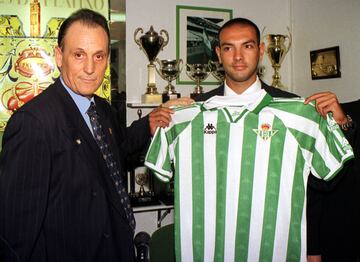 Lopera y Gálvez, en la presentación del delantero como jugador del Real Betis.
