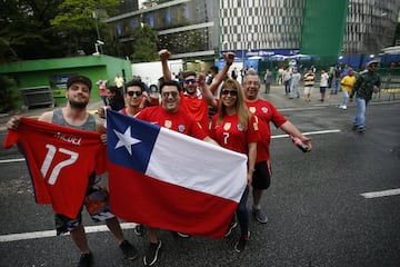 Belleza y color: así se vivió la previa del duelo Brasil-Chile