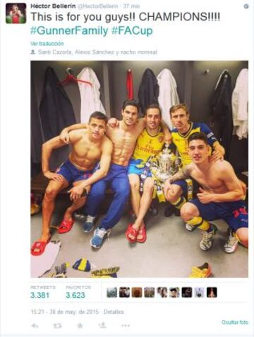 El camarín de Arsenal se llenó de alegría.