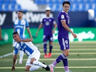 Enes Unal of Valladolid looks on during the spanish league, LaLiga, football match played between CD Leganes and Real Valladolid at Municipal Butarque Stadium in the restart of the Primera Division tournament after to the coronavirus COVID19 pandemic on J