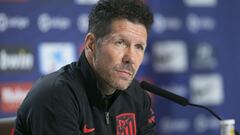 Simeone, entrenador del Atl&eacute;tico, en rueda de prensa.