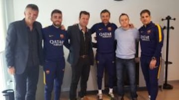 Dunga y sus ayudantes, con Luis Enrique