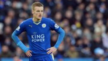 El delantero del Leicester, Jamie Vardy, durante un partido de Premier League.