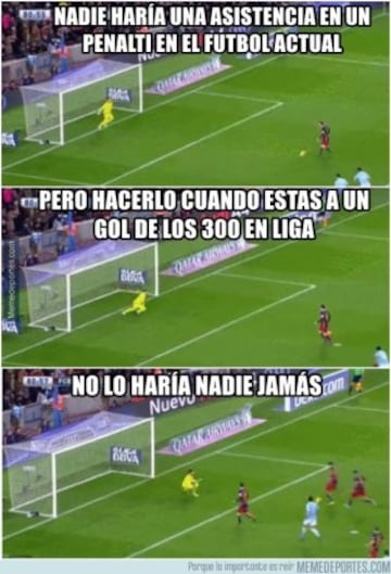 Los memes del penalti indirecto de Messi