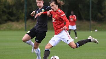 Álvaro Fernández, exlateral del Juvenil del Real Madrid, brilla esta temporada con el Manchester United a donde llegó este verano.