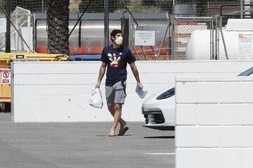 Guedes jugador del Valencia llegando a Paterna para realizarse las pruebas por Covid-19 
