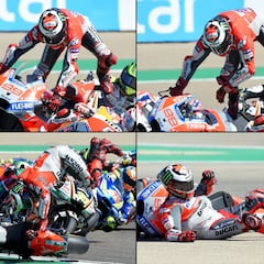 Así fue el accidente de Jorge Lorenzo en el GP de Aragón