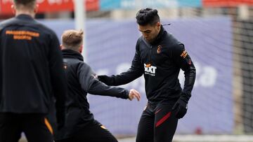 Falcao García durante un entrenamiento con Galatasaray.