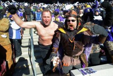 Aunque no todos tenían frío ayer en Minnesota. Este verdadero vikingo, no. Y no me refiero al de las pieles y el casco con cuernos.