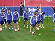 El Atlético, en la última sesión antes de la ida de las semifinales de Copa ante el Barça.
