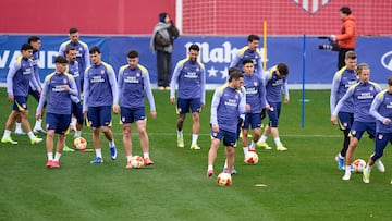 El Atlético, en la última sesión antes de la ida de las semifinales de Copa ante el Barça.