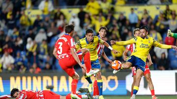 19/04/2025 FUTBOL PRIMERA DIVISION TEMPORADA 24/25 PARTIDO UD LAS PALMAS - ATLETICO DE MADRID Jugada gol