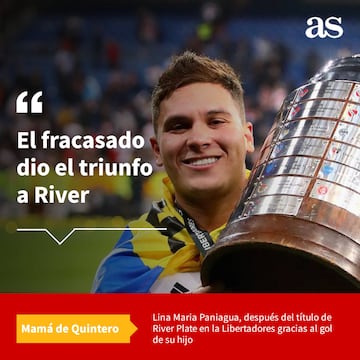 La mamá de Juan Fernando Quintero salió en defensa de su hijo tras su gol en la final de la Copa Libertadores