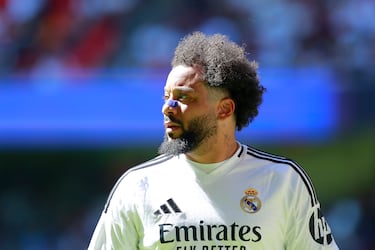 Marcelo durante el partido de Leyendas en entre el Real Madrid y el Fútbol Club Barcelona.