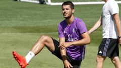 &Aacute;lvaro Morata, en un entrenamiento con el Real Madrid esta pretemporada.