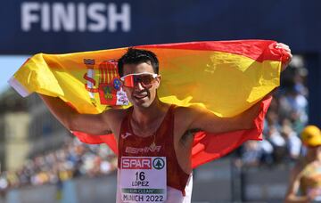 El murciano Miguel Ángel López (34 años) ha conseguido el oro en los 35 km marcha en el Europeo disputado en la capital alemana.