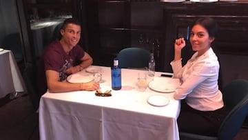 Cristiano Ronaldo y Georgina Rodríguez en el restaurante Tatel de Madrid del cual el futbolista del Real Madrid es socio con Rafa Nadal, Pau Gasol y Enrique Iglesias.