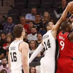 Pau anota 1 punto ante Ibaka, pero los Spurs siguen sin perder