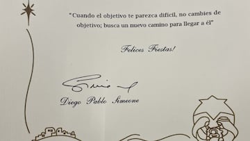 Felicitación de Navidad del Cholo en 2021.