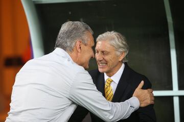 Pékerman y Tite en Manaos, partido de Eliminatoria entre Colombia y Brasil