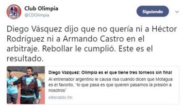 Polémica en Honduras: Olimpia reclama por árbitraje en Twitter