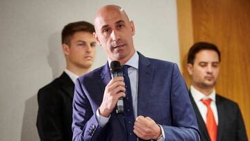 Luis Rubiales, presidente de la RFEF, comparece en los Desayunos Deportivos de Europa Press.