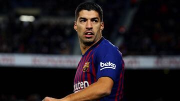 El delantero uruguayo del Barcelona, Luis Suárez, durante un partido.
