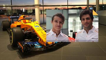 Lando Norris y Carlos Sainz en Woking.