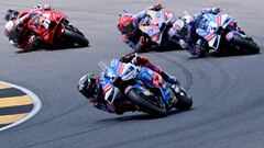 Ducati Italian rider Francesco Bagnaia rides during the the Italian MotoGP race at Mugello on June 2, 2024. (Photo by Marco BERTORELLO / AFP)