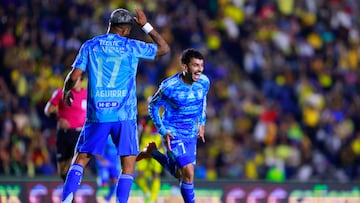 MEX58125. CIUDAD DE MÉXICO (MÉXICO), 28/02/2026.- Angel Correa de Tigres celebra un gol este sábado, en un partido de la Liga MX entre América y Tigres en el estadio Ciudad de los Deportes en Ciudad de México (México). EFE/ Sáshenka Gutiérrez