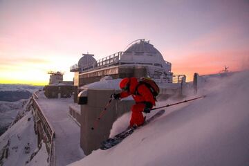 Freeride en Pic du Midi, 10 Km de descenso.