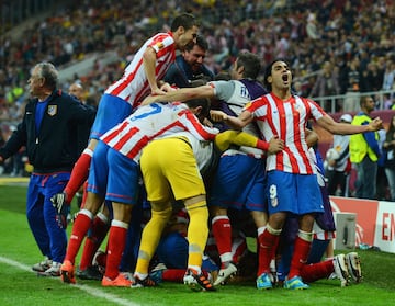 En mayo de 2012 el Atlético gana en Bucarest la final de la Europa League al Athletic de Bilbao con exhibición del Falcao, autor de dos goles.