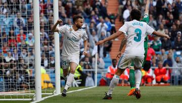 Mayoral celebr&oacute; as&iacute; su gol al Legan&eacute;s.