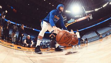 Stephen Curry, antes de lesionarse ante los Hawks.