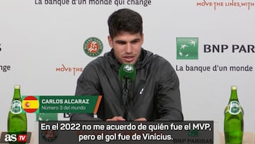 Carlos Alcaraz habla del Madrid desde Roland Garros