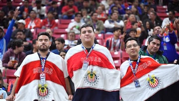 Fans o Aficion during the 4th round match between Guadalajara and Toluca as part of the Torneo Clausura 2024 Liga MX at Akron Stadium on January 30, 2024 in Guadalajara, Jalisco, Mexico.