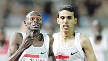 <b>OTRA DERROTA. </b>El Guerrouj (63), tras Lagat en Zúrich.