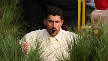 Puerto Rican singer Bad Bunny performs during Super Bowl LX Patriots vs Seahawks Apple Music Halftime Show at Levi's Stadium in Santa Clara, California on February 8, 2026. (Photo by Patrick T. Fallon / AFP)