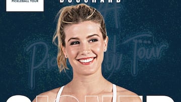 Cartel con el que el Carvana PPA Tour ha anunciado el fichaje de la tenista canadiense Eugenie Bouchard.