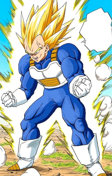This is the never-before-seen transformation of Vegeta, as drawn by Akira Toriyama, that was discarded from Dragon Ball