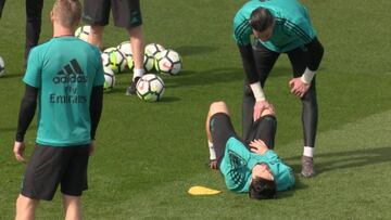 Isco da el susto en el último entrenamiento del Real Madrid