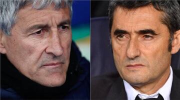Ernesto Valverde (right) will be replaced by Quique Setién (left).
