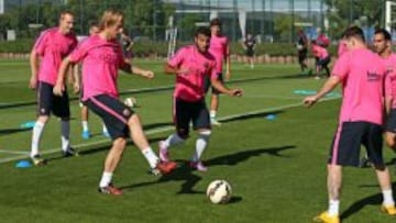 Entrenamiento del Bracelona preparando el 'Clásico'