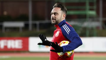 Sergio García, en un entrenamiento.